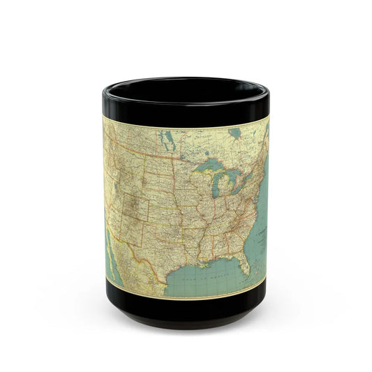 USA - The United States (1933) (Map) Black Coffee Mug-15oz-Go Mug Yourself