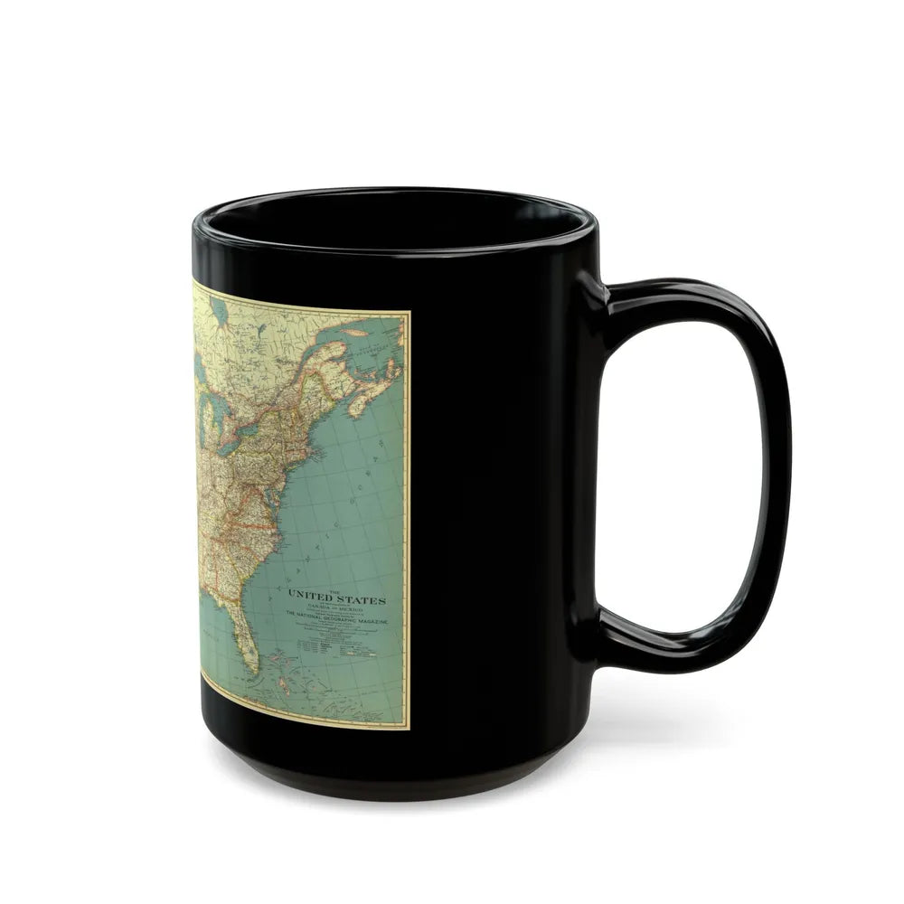 USA - The United States (1933) (Map) Black Coffee Mug-Go Mug Yourself