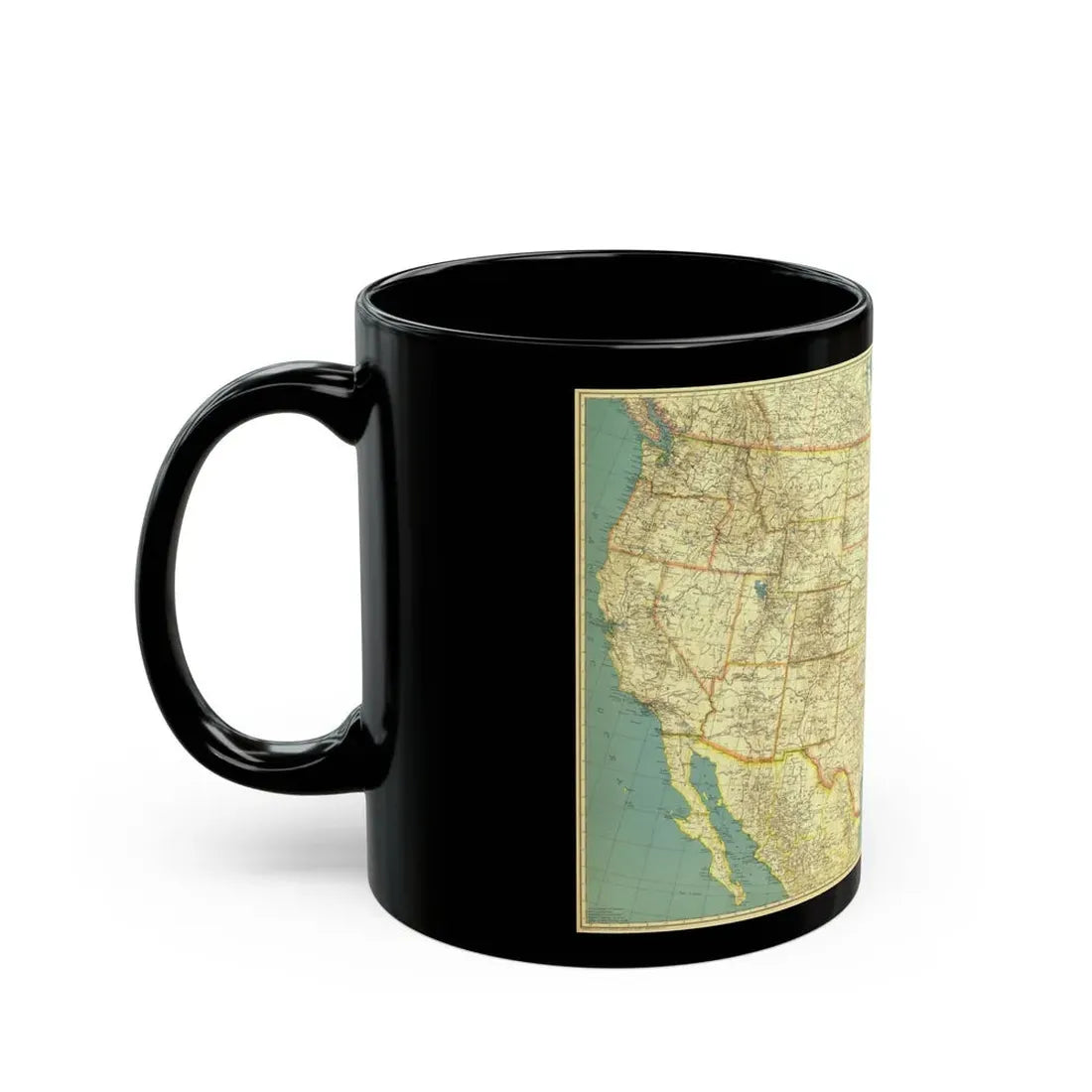 USA - The United States (1933) (Map) Black Coffee Mug - Go Mug Yourself