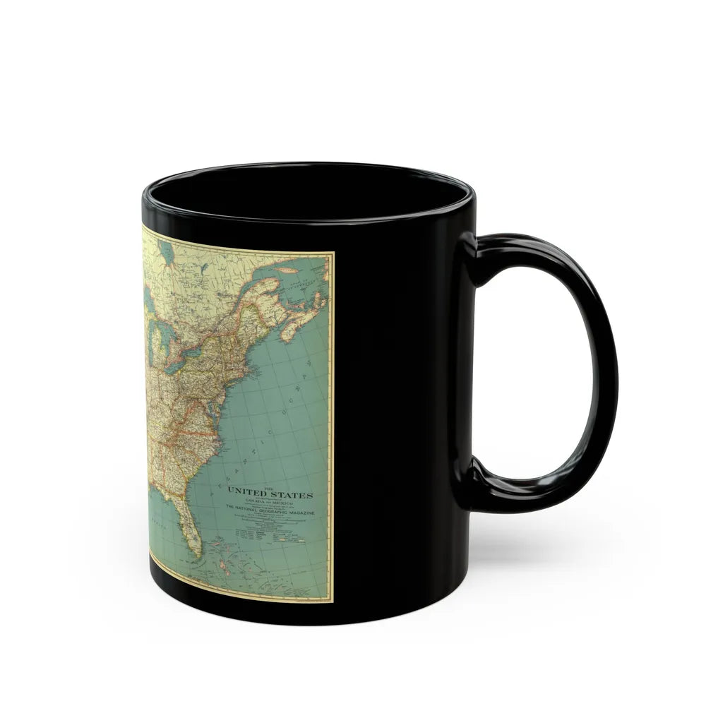 USA - The United States (1933) (Map) Black Coffee Mug-Go Mug Yourself