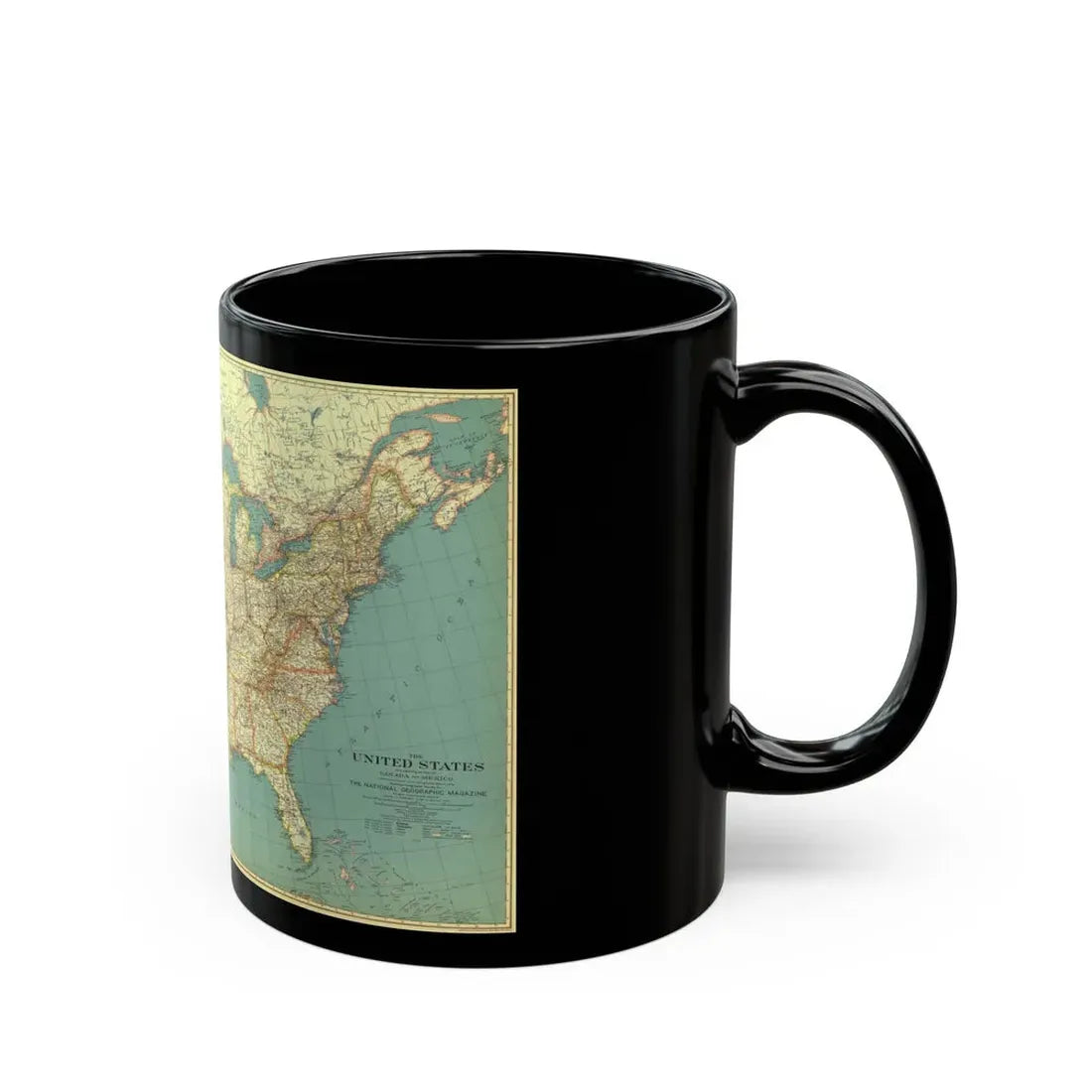 USA - The United States (1933) (Map) Black Coffee Mug - Go Mug Yourself