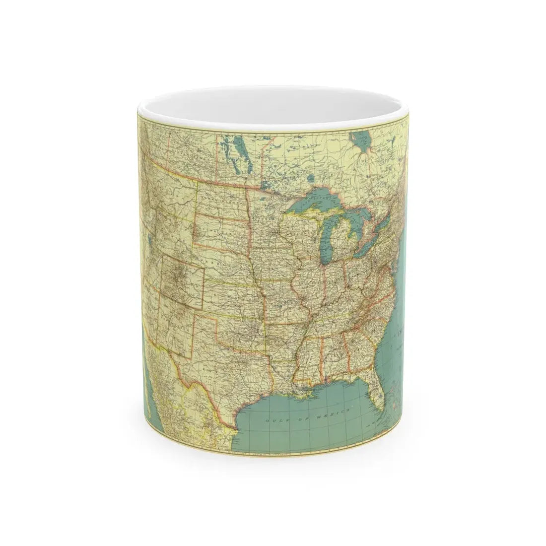 USA - The United States (1933) (Map) White Coffee Mug 11oz - Go Mug Yourself