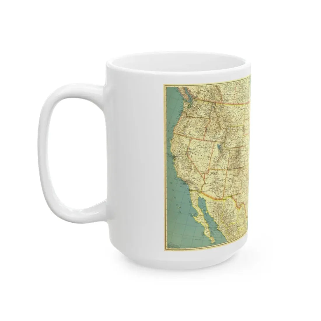 USA - The United States (1933) (Map) White Coffee Mug - Go Mug Yourself