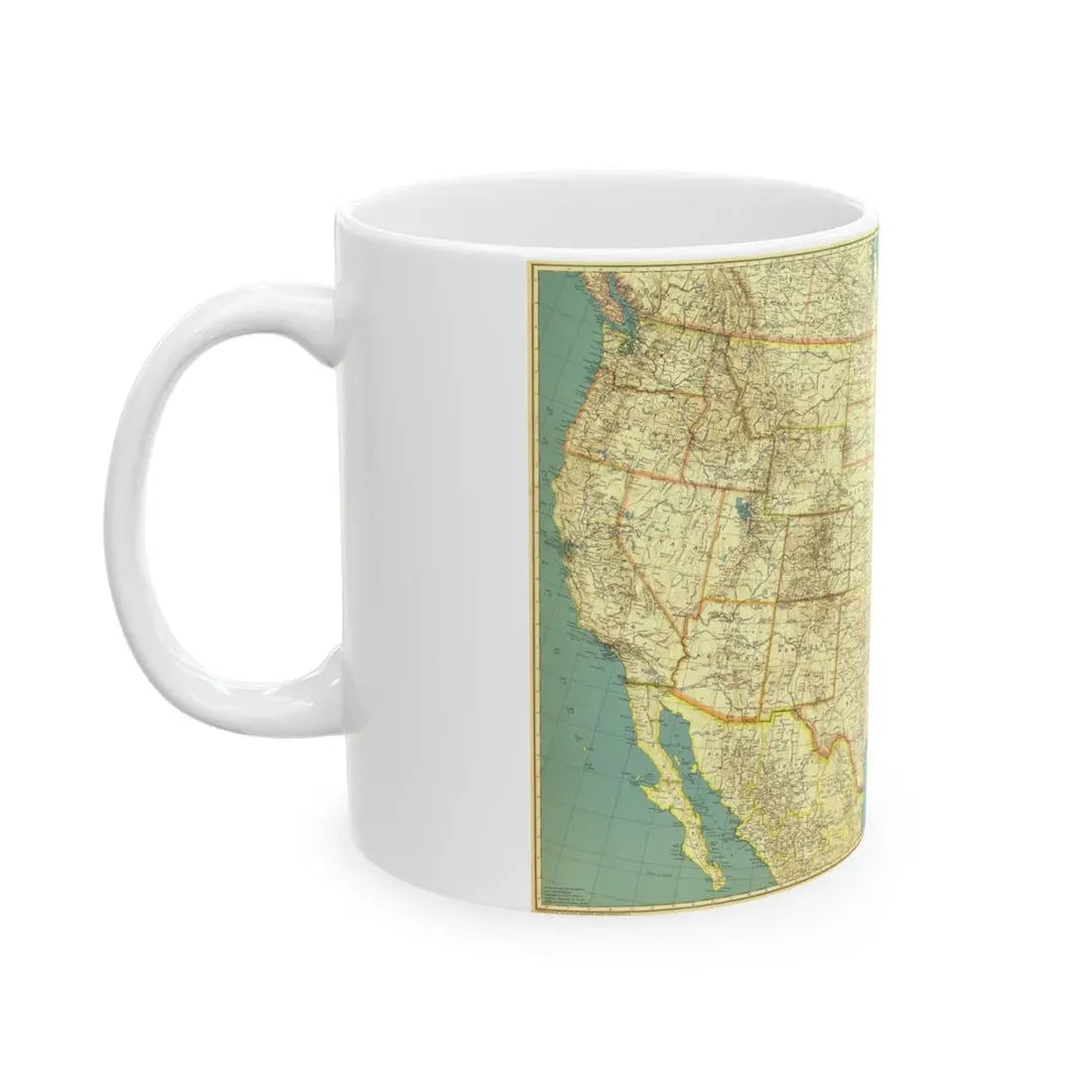 USA - The United States (1933) (Map) White Coffee Mug - Go Mug Yourself