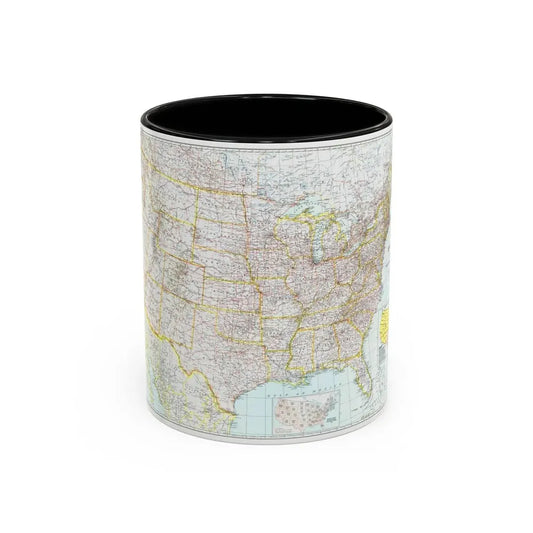 USA - The United States (1940) (Map) Accent Coffee Mug 11oz Black - Go Mug Yourself