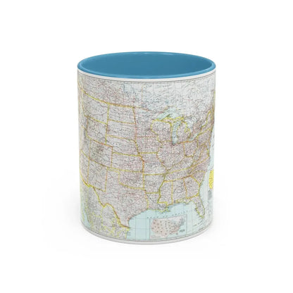 USA - The United States (1940) (Map) Accent Coffee Mug 11oz Light Blue - Go Mug Yourself