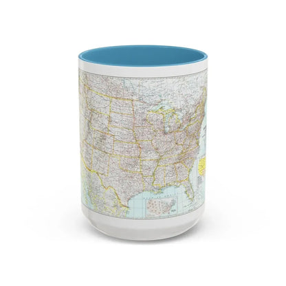 USA - The United States (1940) (Map) Accent Coffee Mug 15oz Light Blue - Go Mug Yourself