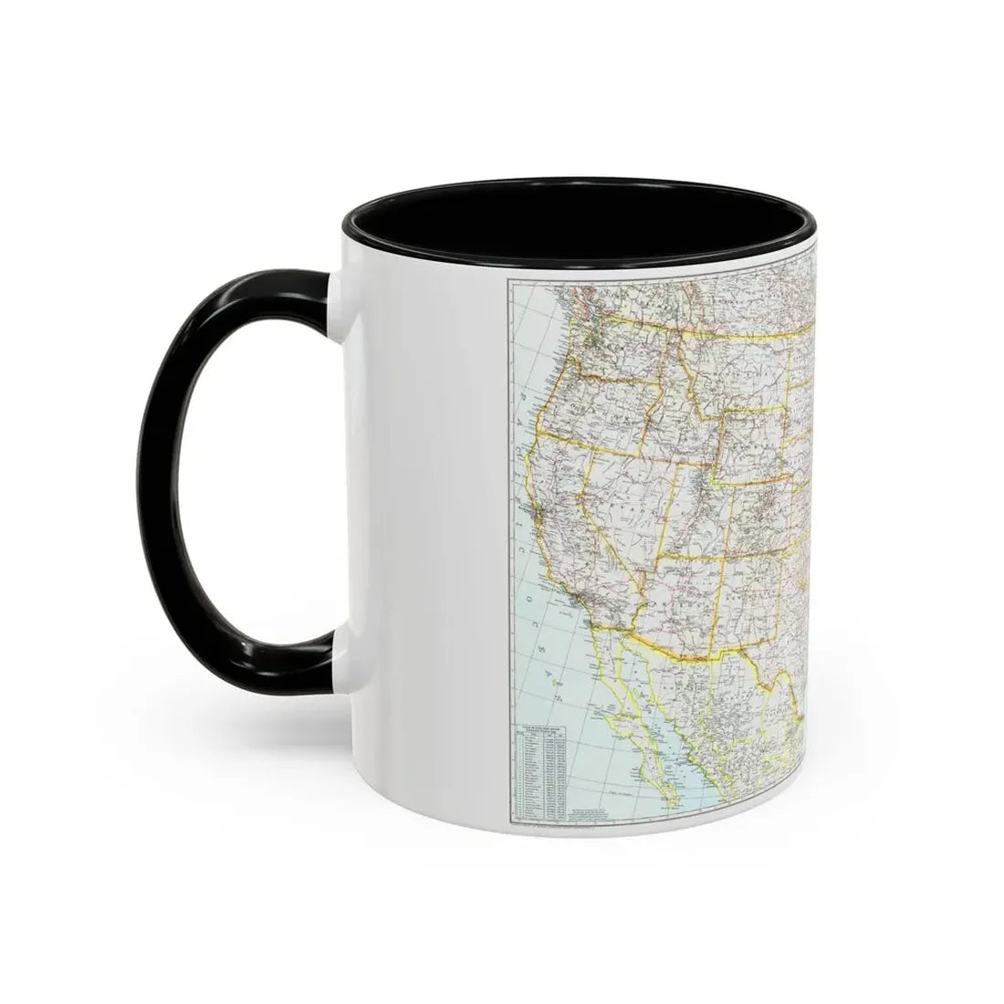 USA - The United States (1940) (Map) Accent Coffee Mug - Go Mug Yourself