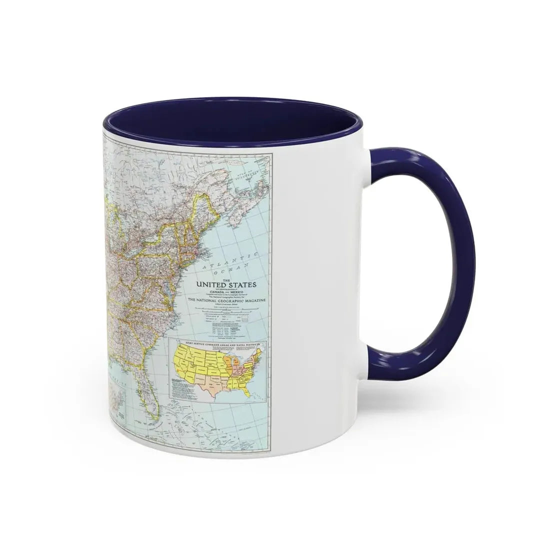 USA - The United States (1940) (Map) Accent Coffee Mug - Go Mug Yourself