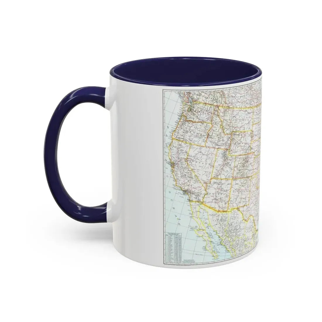 USA - The United States (1940) (Map) Accent Coffee Mug - Go Mug Yourself