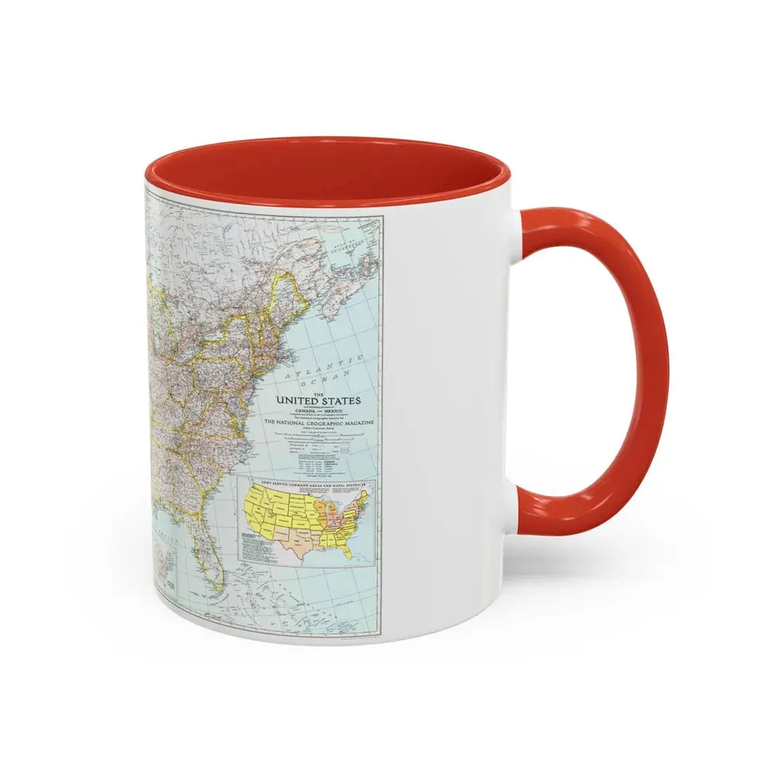 USA - The United States (1940) (Map) Accent Coffee Mug - Go Mug Yourself