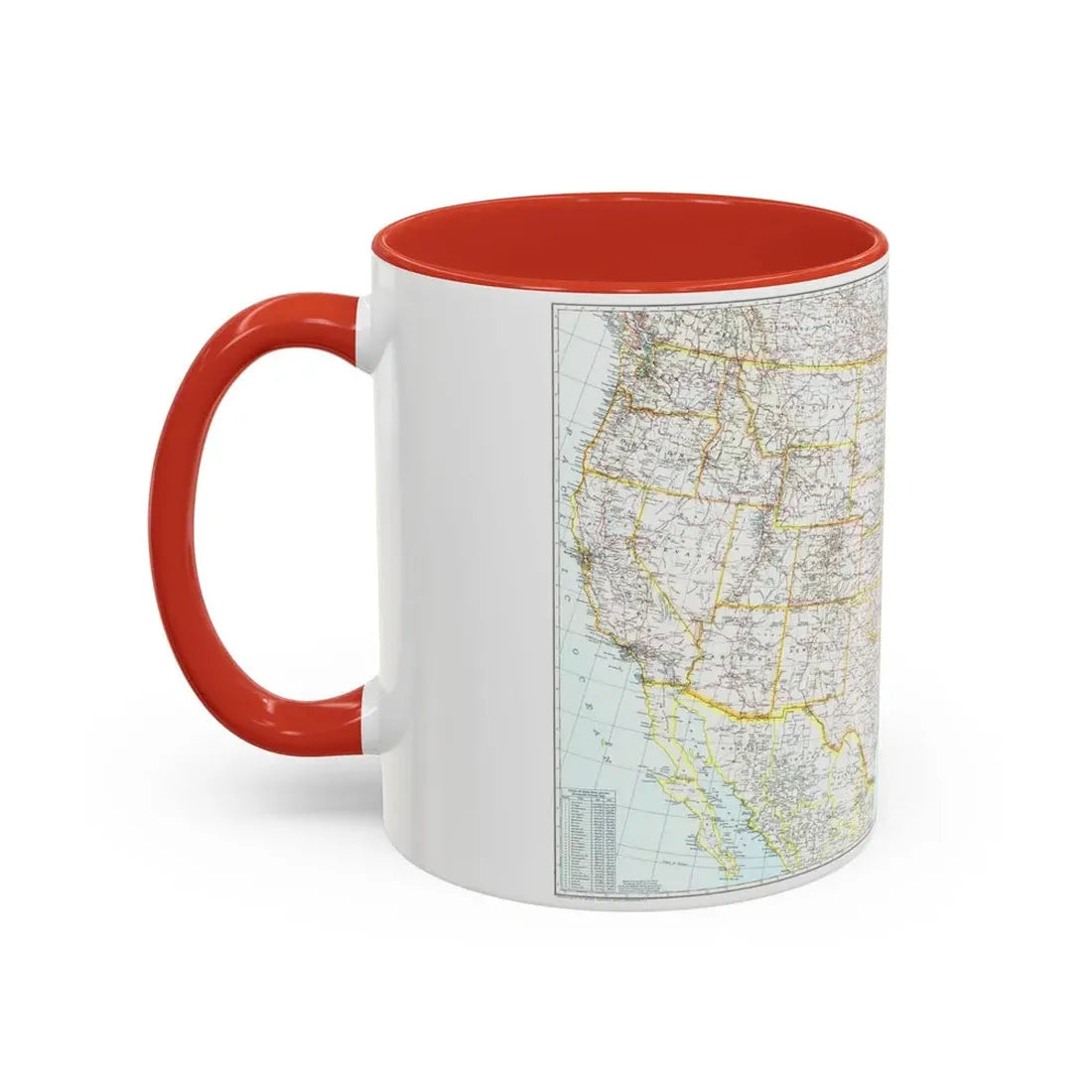 USA - The United States (1940) (Map) Accent Coffee Mug - Go Mug Yourself