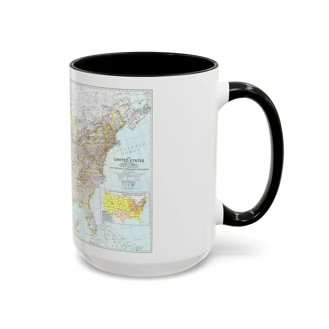 USA - The United States (1940) (Map) Accent Coffee Mug - Go Mug Yourself