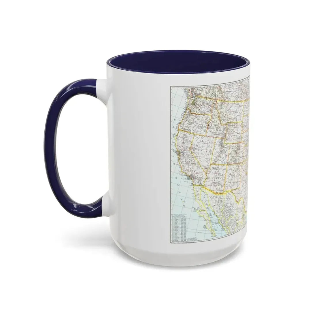 USA - The United States (1940) (Map) Accent Coffee Mug - Go Mug Yourself
