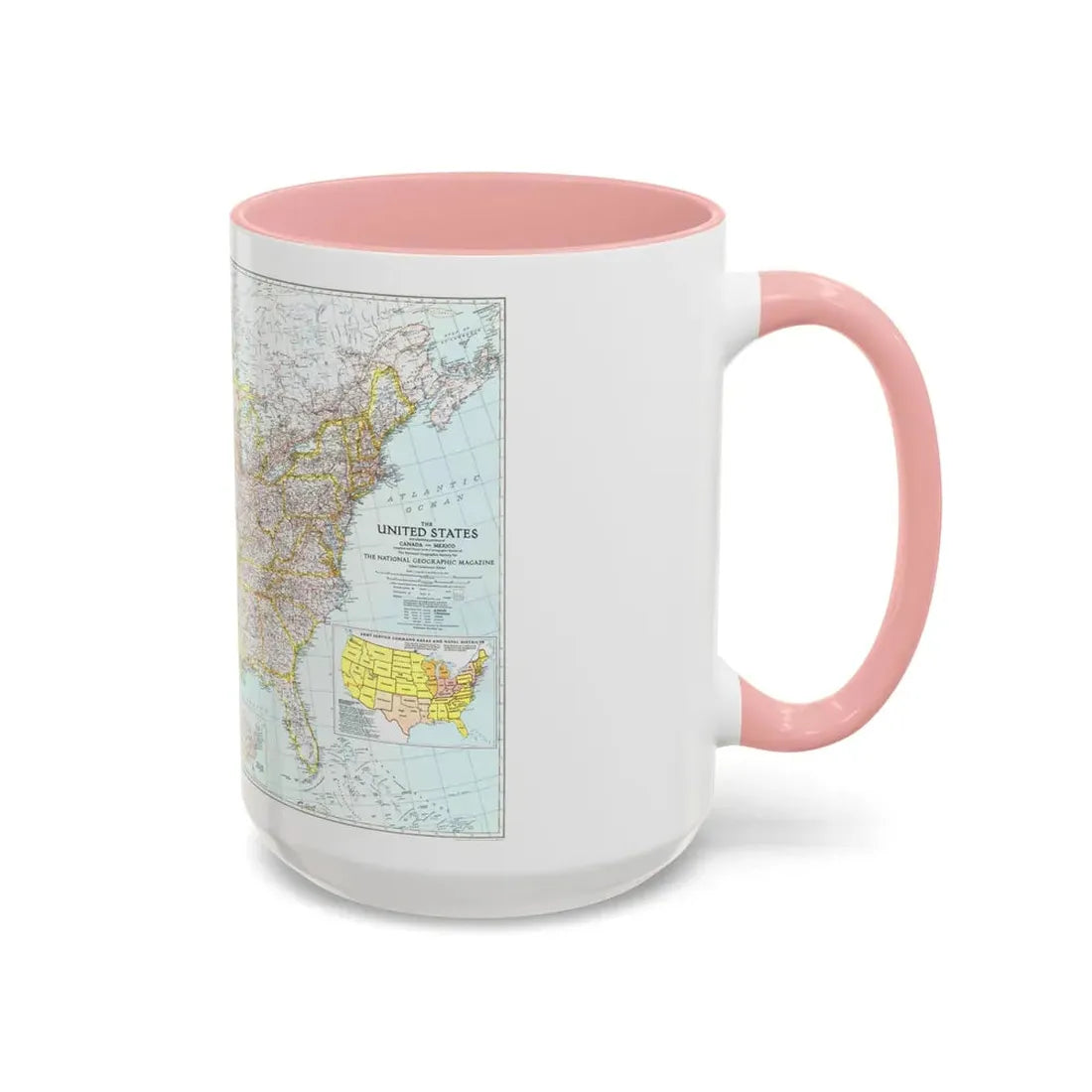 USA - The United States (1940) (Map) Accent Coffee Mug - Go Mug Yourself