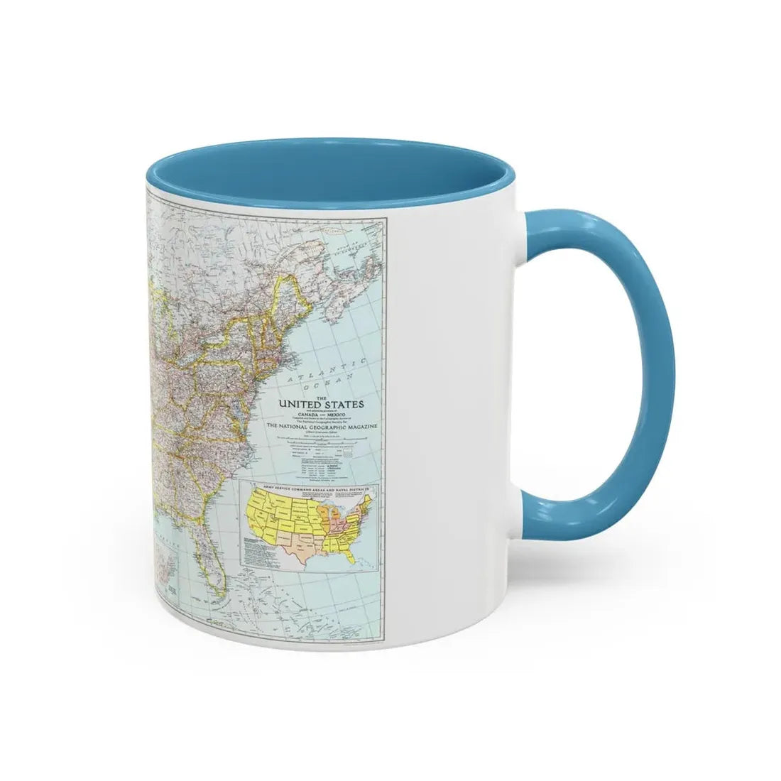 USA - The United States (1940) (Map) Accent Coffee Mug - Go Mug Yourself
