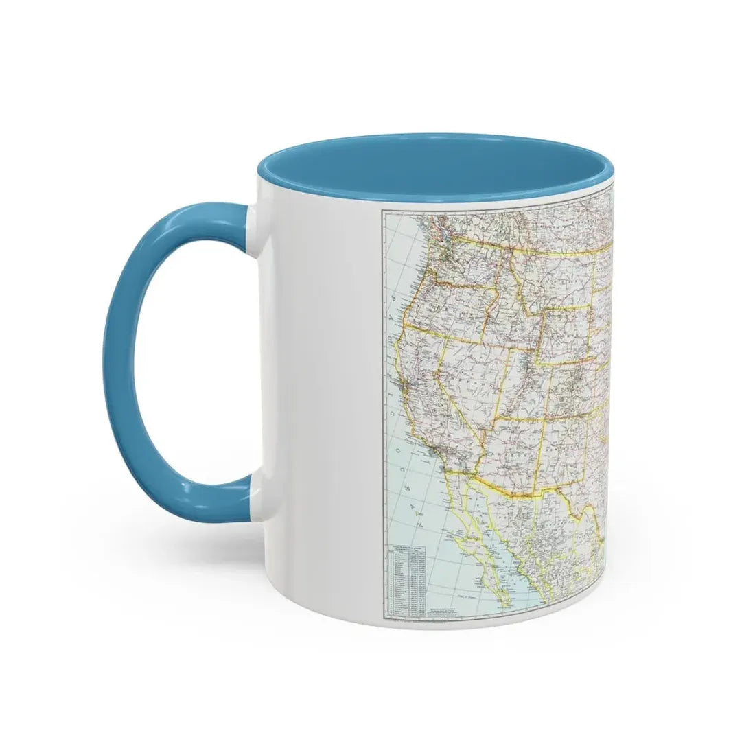 USA - The United States (1940) (Map) Accent Coffee Mug - Go Mug Yourself