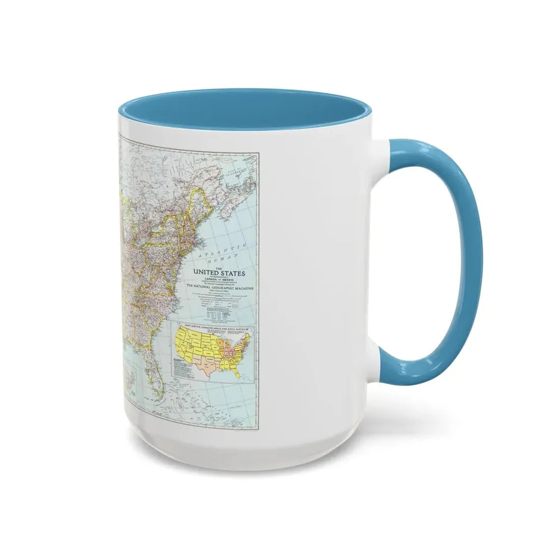 USA - The United States (1940) (Map) Accent Coffee Mug - Go Mug Yourself