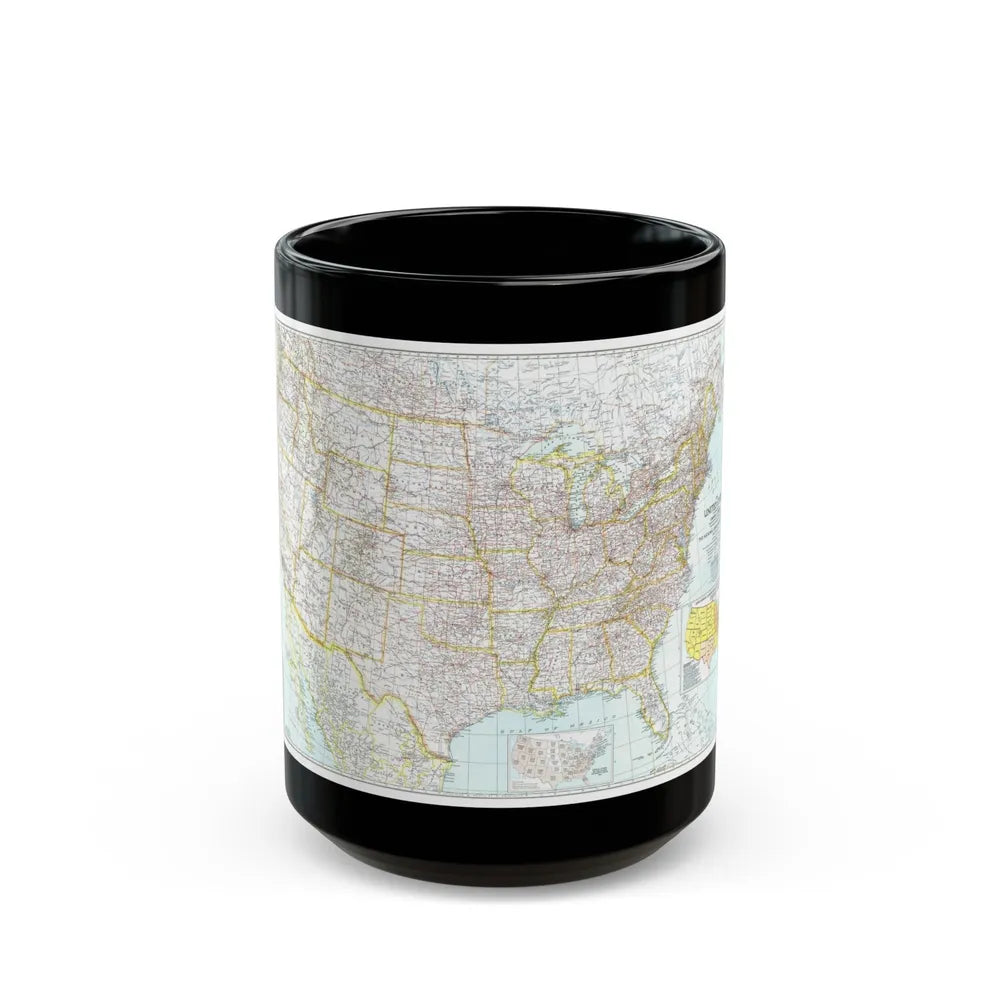 USA - The United States (1940) (Map) Black Coffee Mug-15oz-Go Mug Yourself