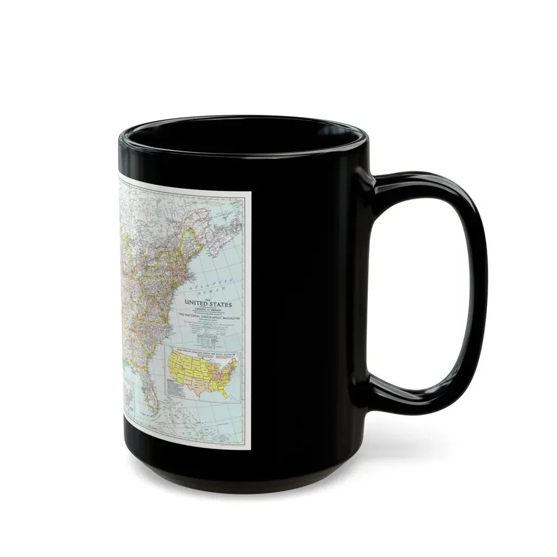 USA - The United States (1940) (Map) Black Coffee Mug - Go Mug Yourself