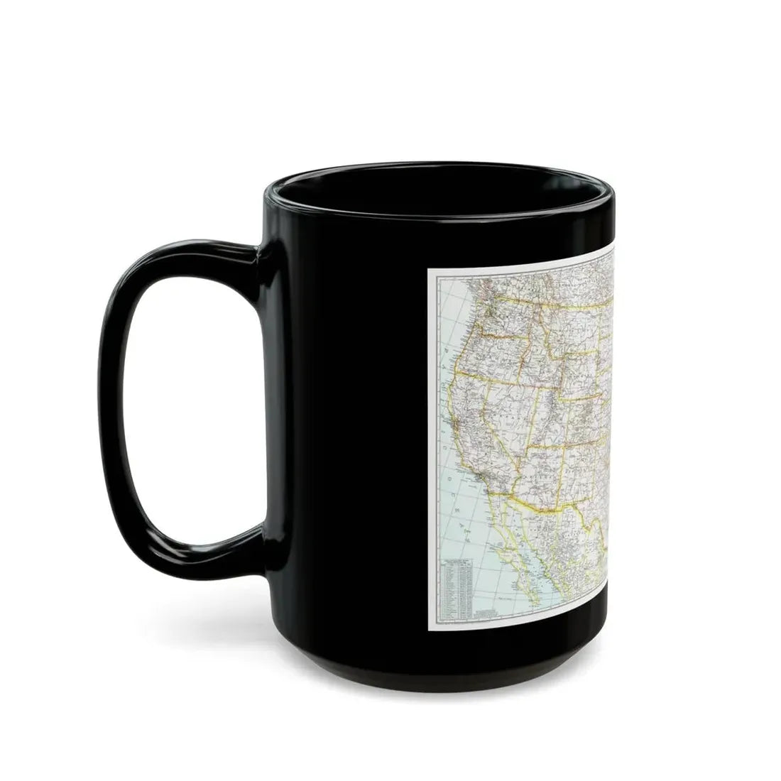 USA - The United States (1940) (Map) Black Coffee Mug - Go Mug Yourself