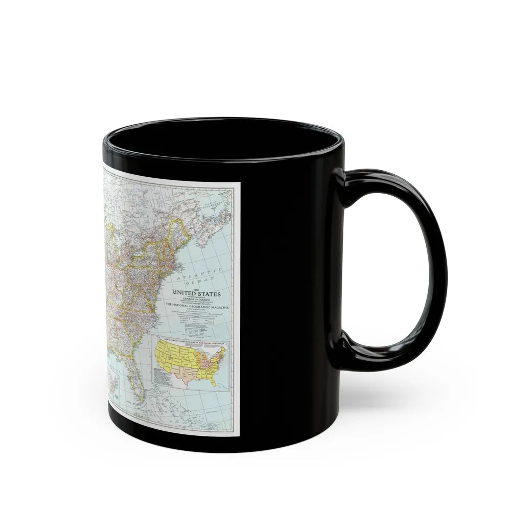 USA - The United States (1940) (Map) Black Coffee Mug-Go Mug Yourself