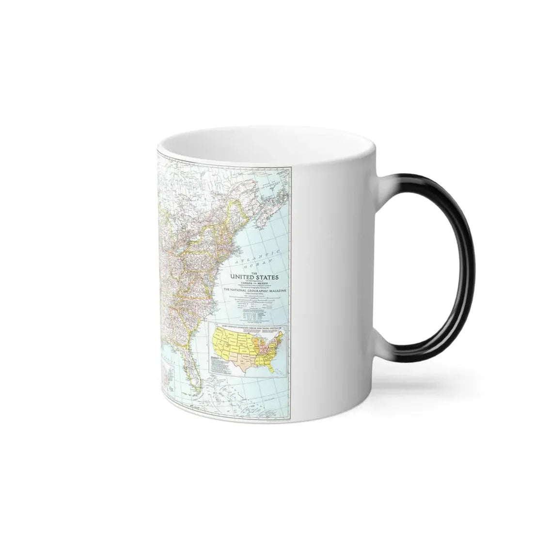 USA - The United States (1940) (Map) Color Changing Mug 11oz - Go Mug Yourself