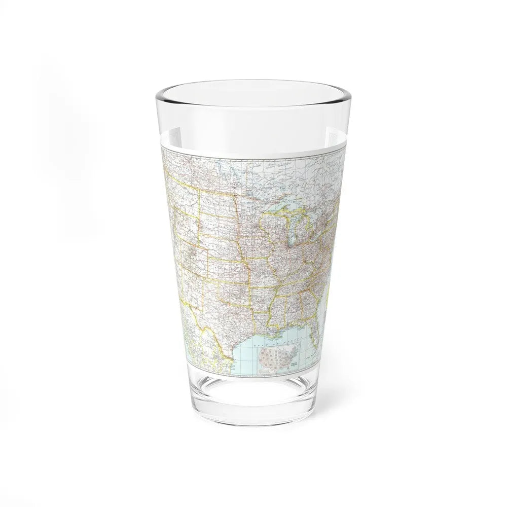 USA - The United States (1940) (Map) Pint Glass 16oz-16oz-Go Mug Yourself