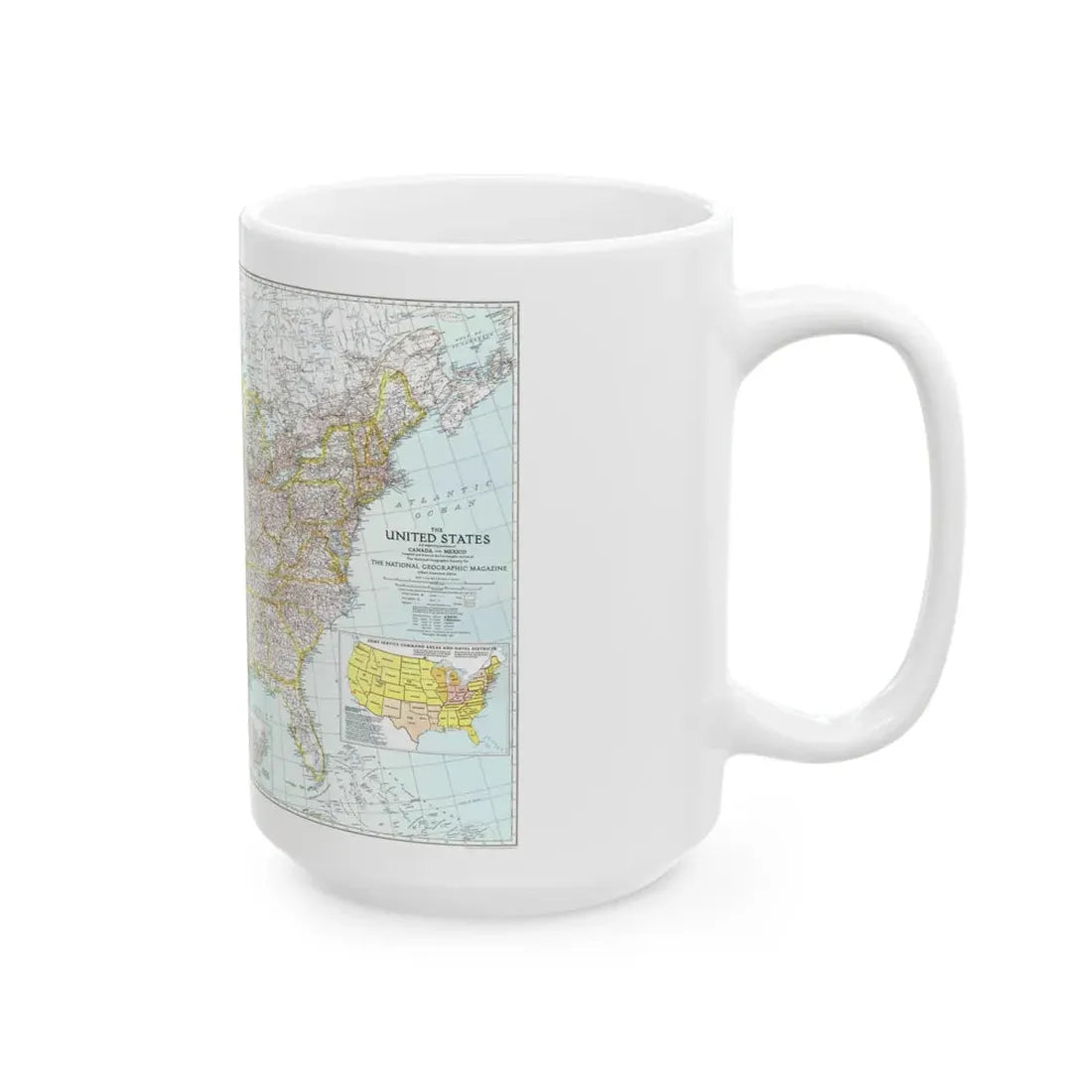 USA - The United States (1940) (Map) White Coffee Mug - Go Mug Yourself
