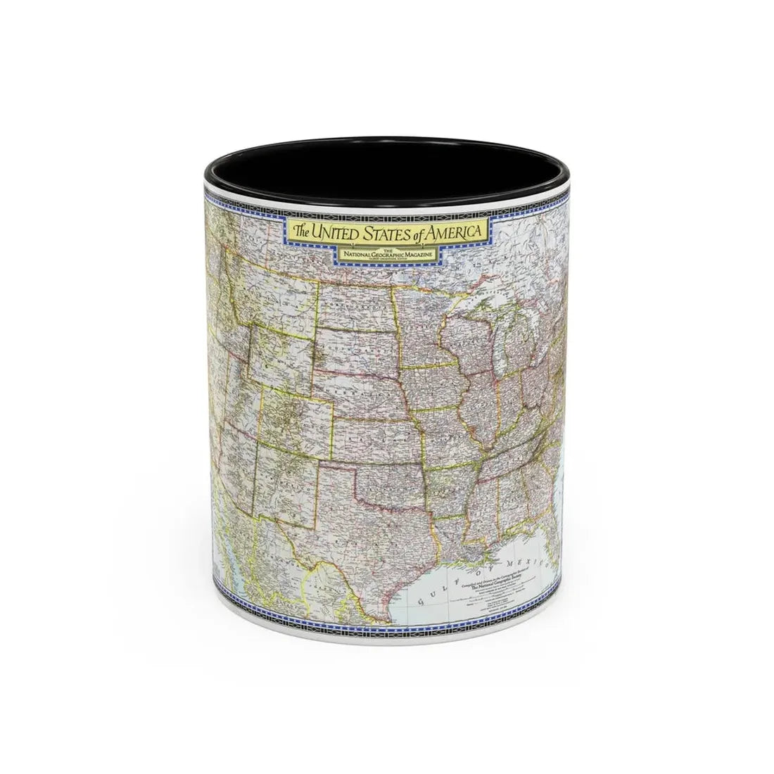 USA - The United States (1946) (Map) Accent Coffee Mug 11oz Black - Go Mug Yourself