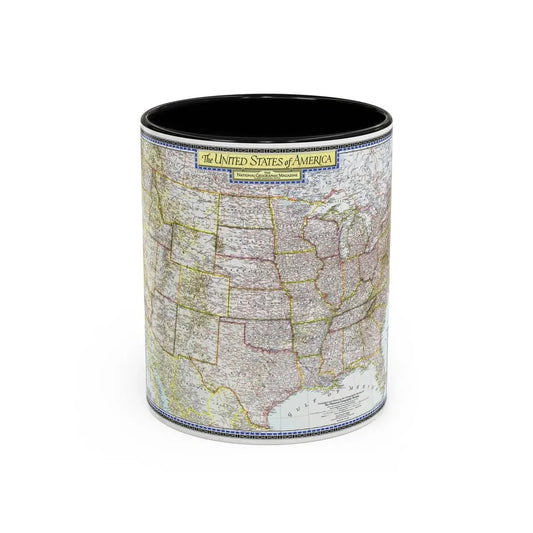 USA - The United States (1946) (Map) Accent Coffee Mug 11oz Black - Go Mug Yourself