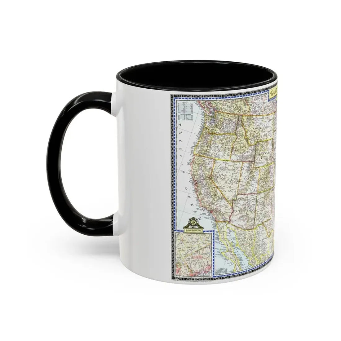 USA - The United States (1946) (Map) Accent Coffee Mug - Go Mug Yourself