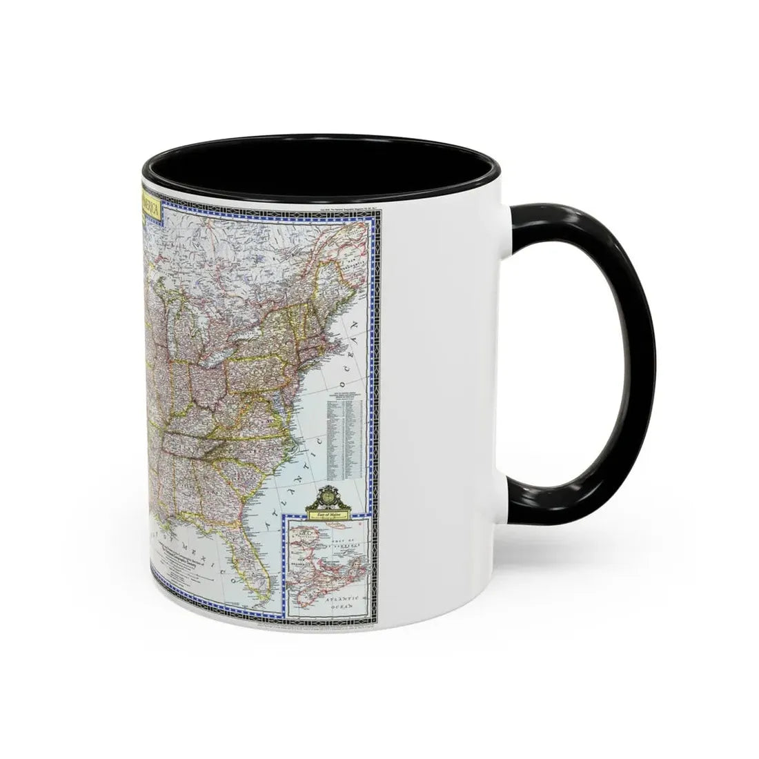 USA - The United States (1946) (Map) Accent Coffee Mug - Go Mug Yourself