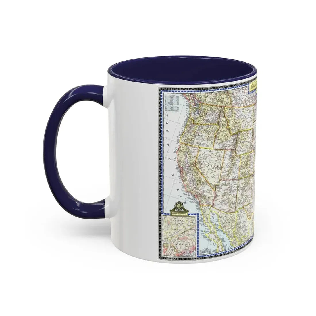 USA - The United States (1946) (Map) Accent Coffee Mug - Go Mug Yourself