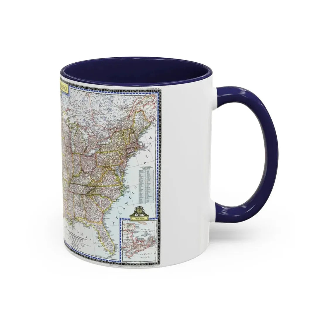 USA - The United States (1946) (Map) Accent Coffee Mug - Go Mug Yourself