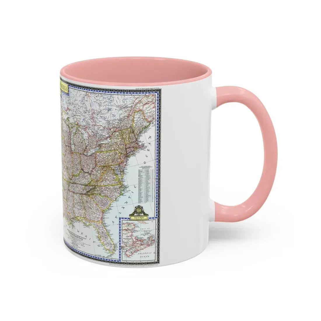 USA - The United States (1946) (Map) Accent Coffee Mug - Go Mug Yourself