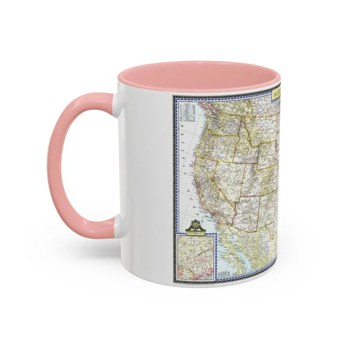 USA - The United States (1946) (Map) Accent Coffee Mug - Go Mug Yourself
