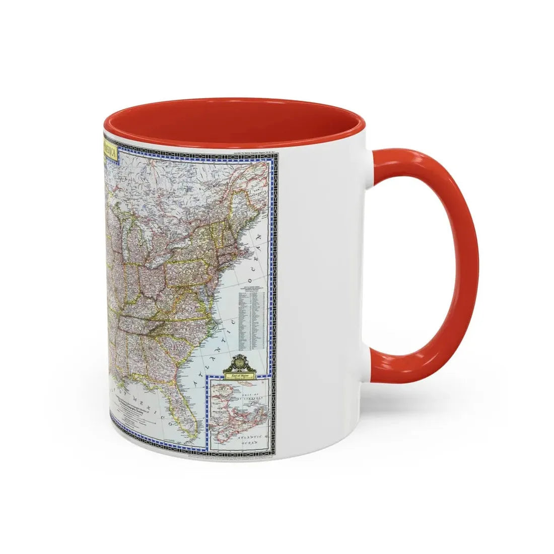 USA - The United States (1946) (Map) Accent Coffee Mug - Go Mug Yourself