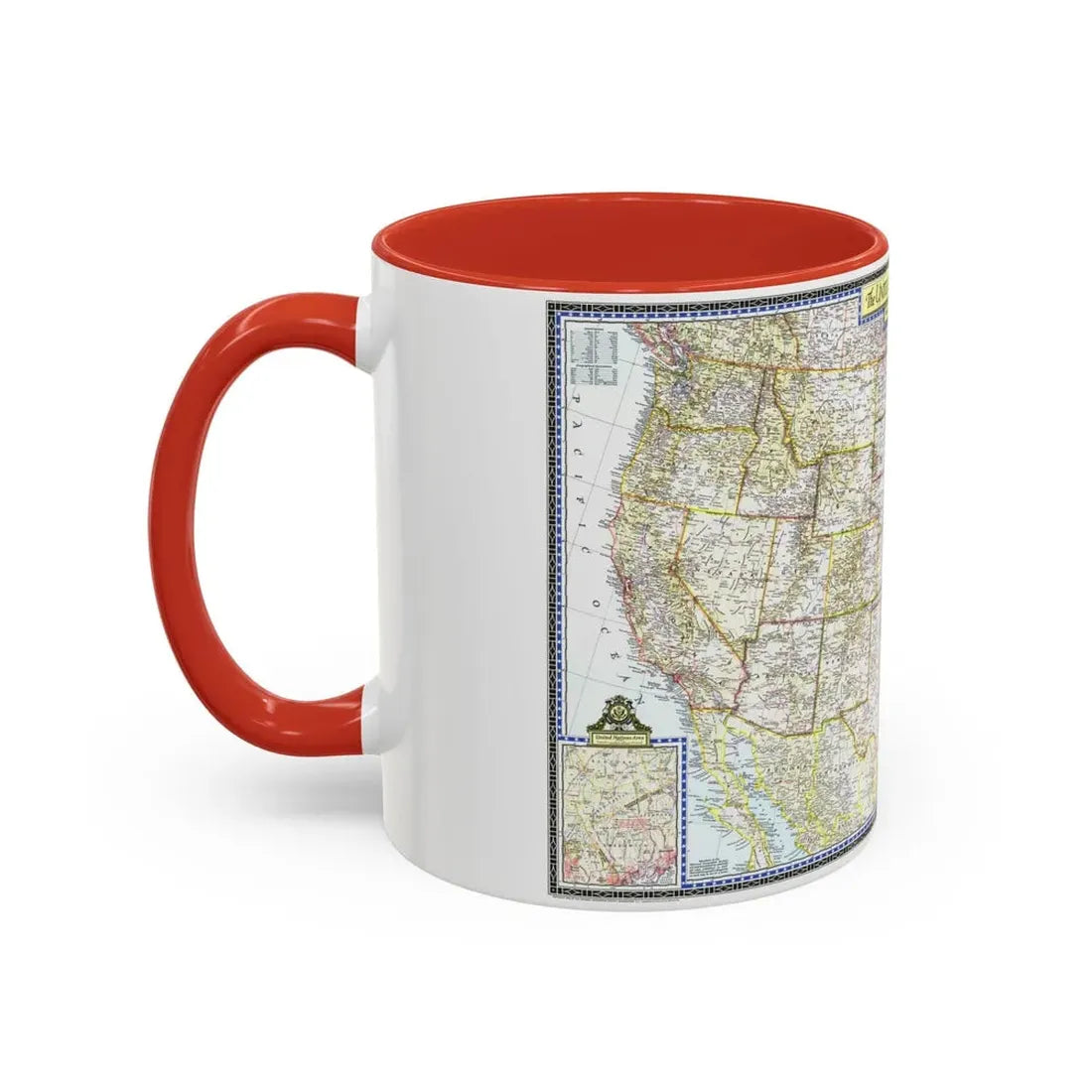 USA - The United States (1946) (Map) Accent Coffee Mug - Go Mug Yourself