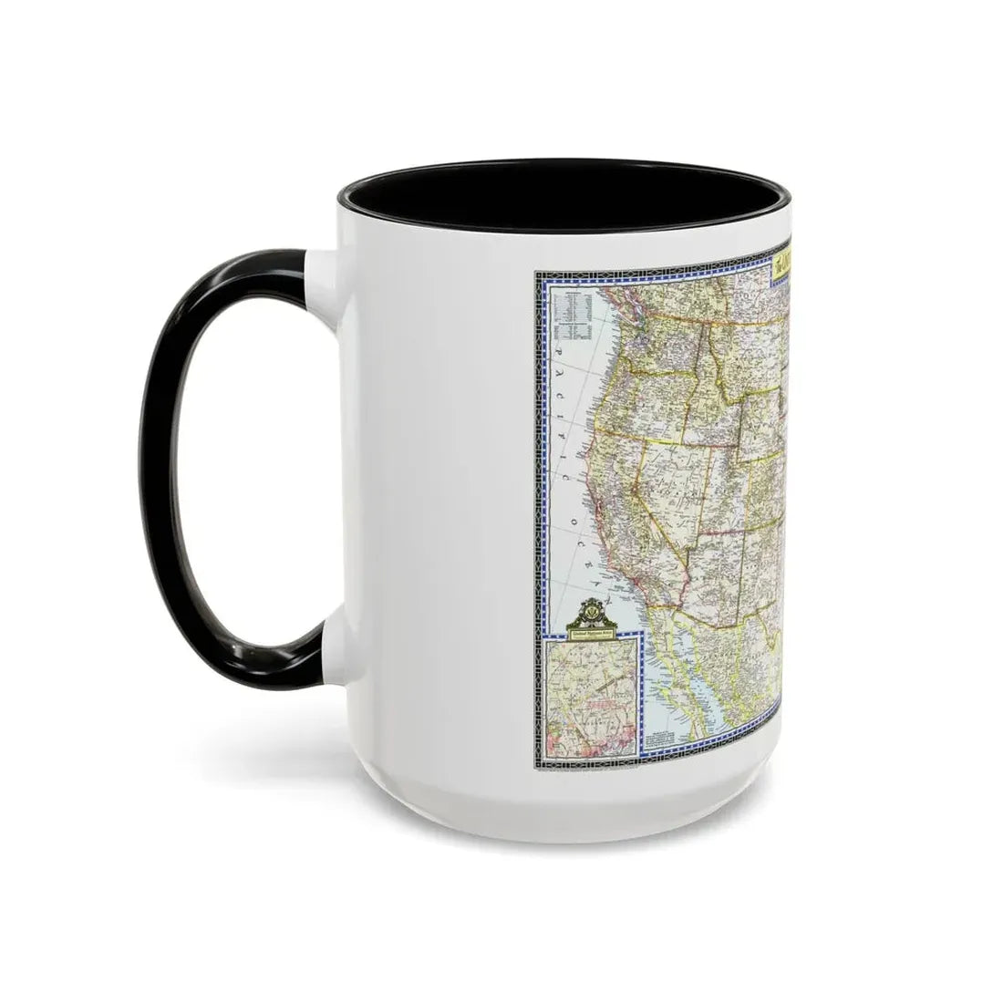 USA - The United States (1946) (Map) Accent Coffee Mug - Go Mug Yourself