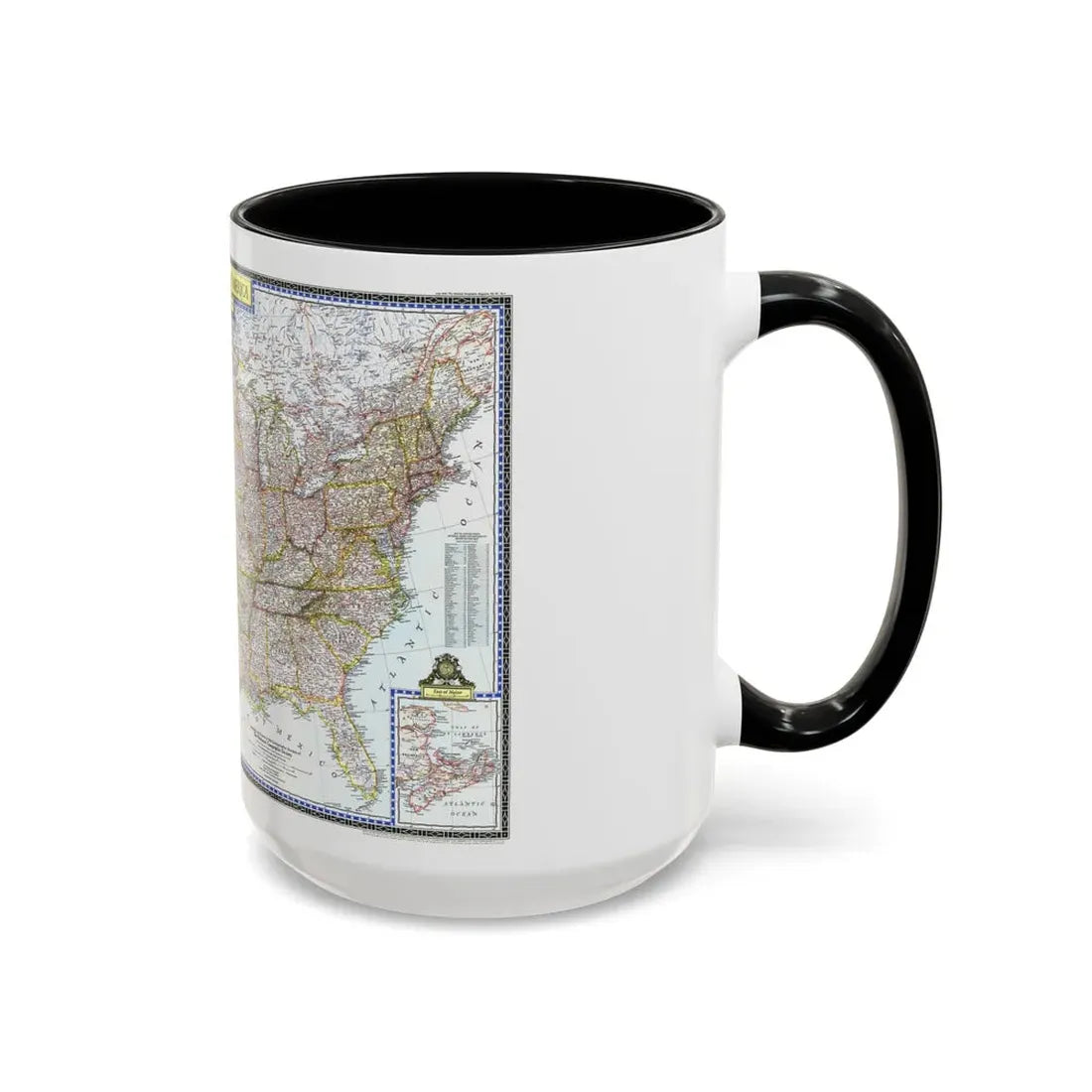 USA - The United States (1946) (Map) Accent Coffee Mug - Go Mug Yourself