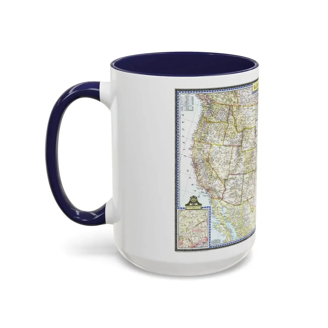 USA - The United States (1946) (Map) Accent Coffee Mug - Go Mug Yourself