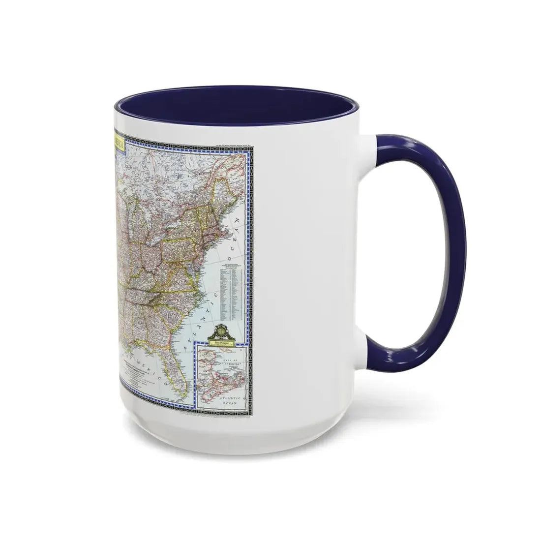 USA - The United States (1946) (Map) Accent Coffee Mug - Go Mug Yourself