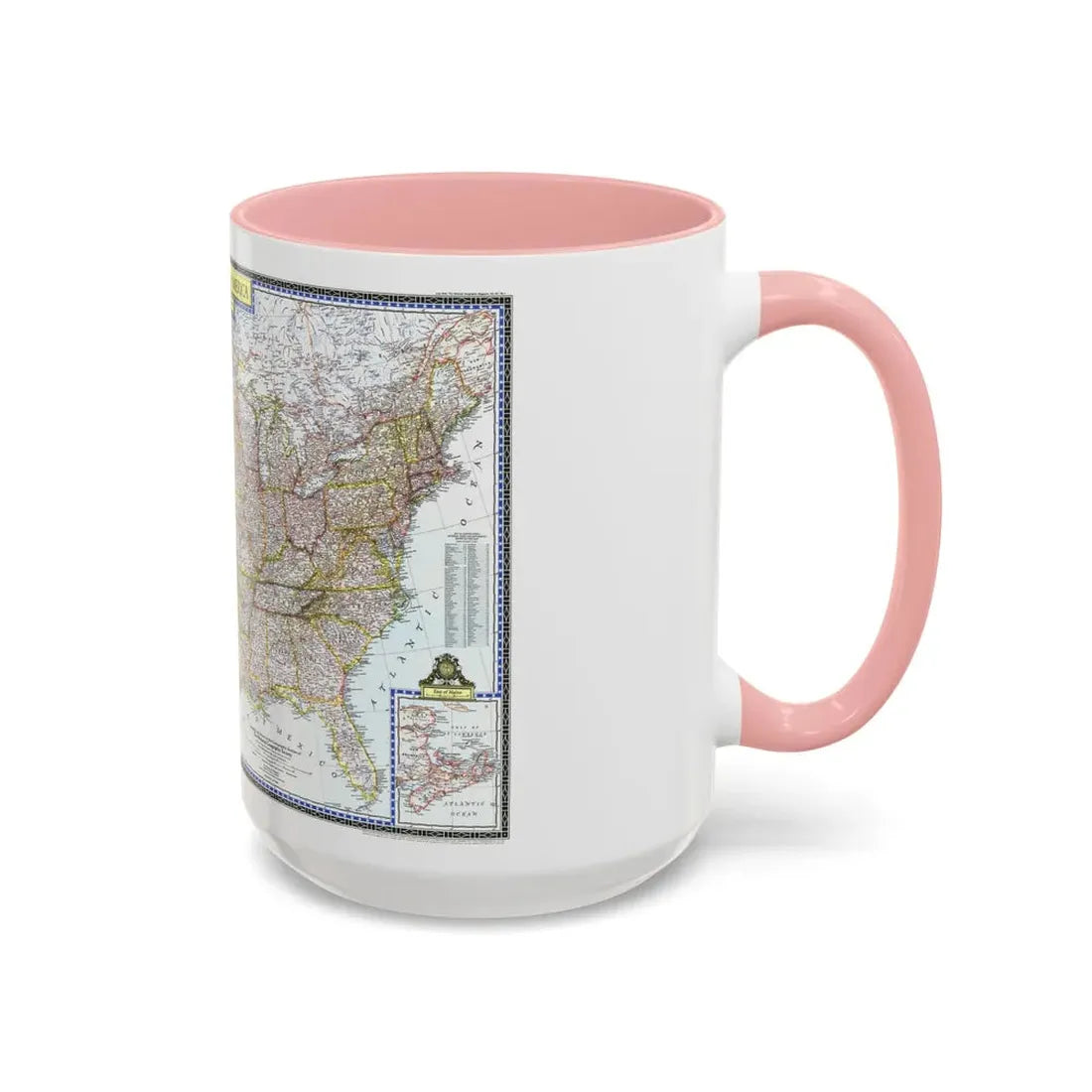 USA - The United States (1946) (Map) Accent Coffee Mug - Go Mug Yourself