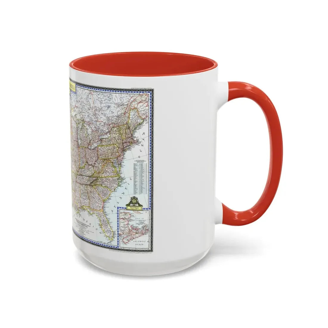 USA - The United States (1946) (Map) Accent Coffee Mug - Go Mug Yourself