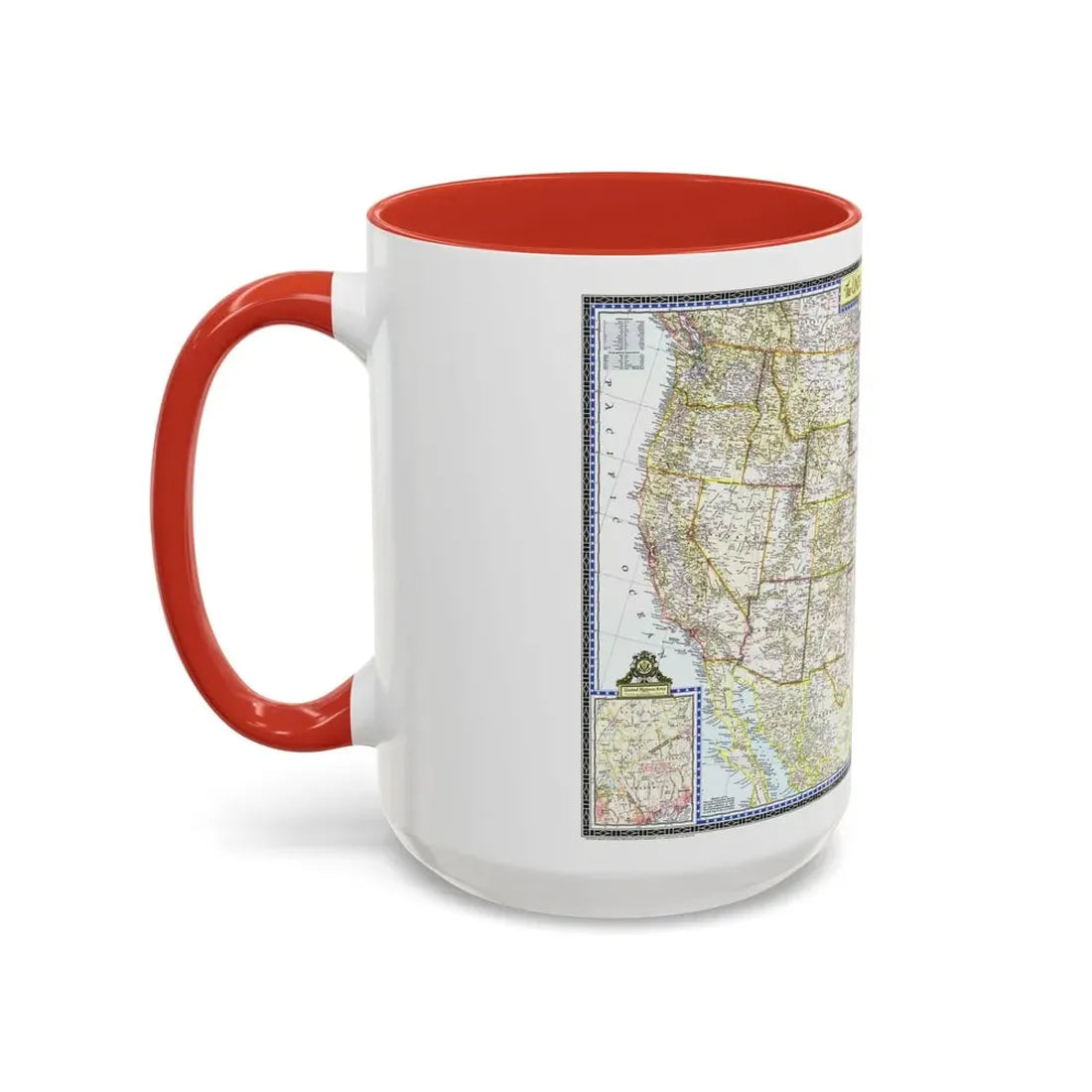 USA - The United States (1946) (Map) Accent Coffee Mug - Go Mug Yourself