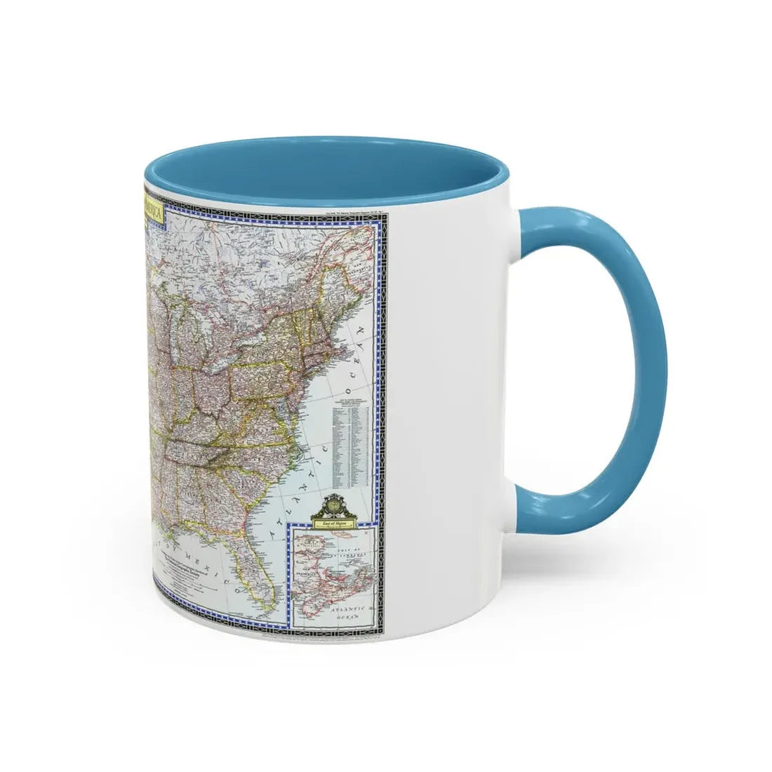 USA - The United States (1946) (Map) Accent Coffee Mug - Go Mug Yourself