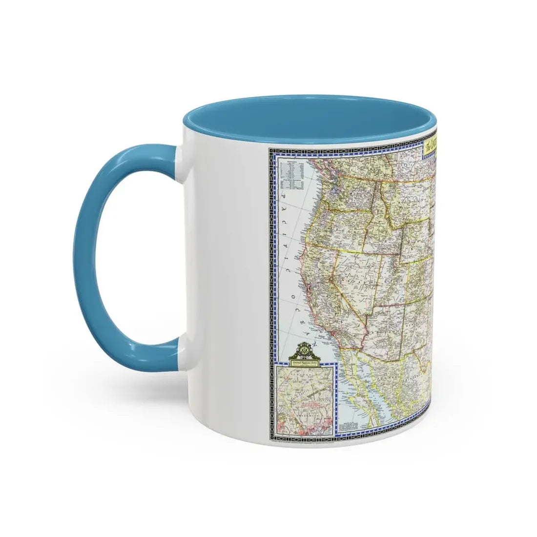USA - The United States (1946) (Map) Accent Coffee Mug - Go Mug Yourself