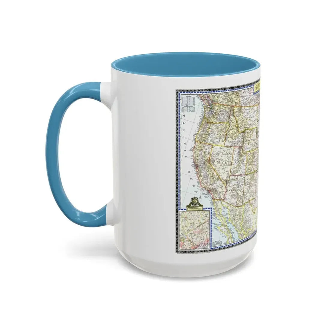 USA - The United States (1946) (Map) Accent Coffee Mug - Go Mug Yourself