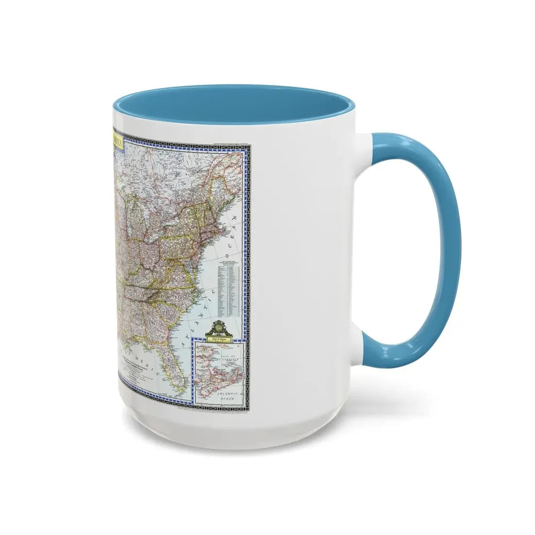 USA - The United States (1946) (Map) Accent Coffee Mug - Go Mug Yourself
